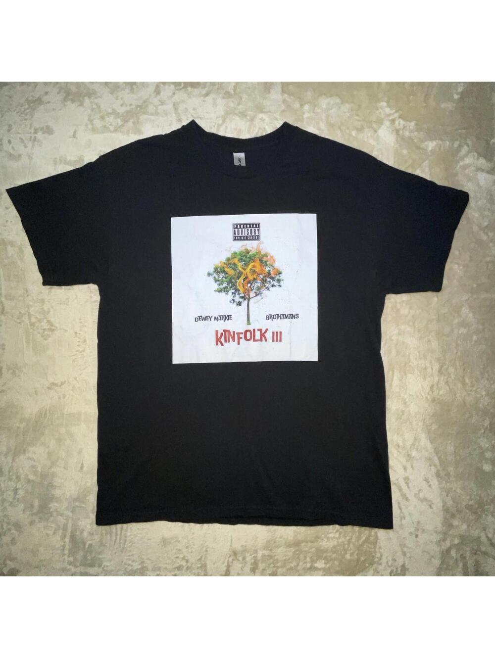 KINFOLK III Album Cover By BrothaMans & Dewey Markie Men’s Black T-Shirt L